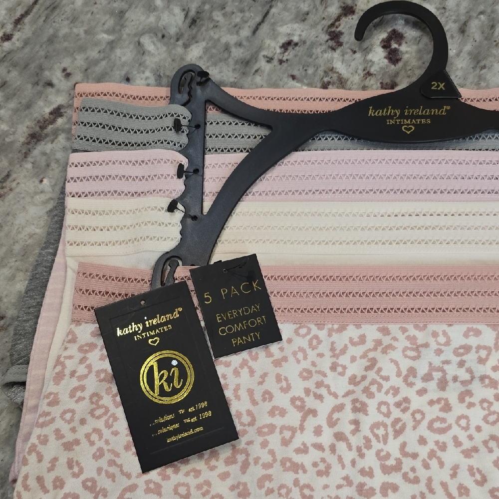 Kathy Ireland Intimates 5-Pack in Pink and Gray